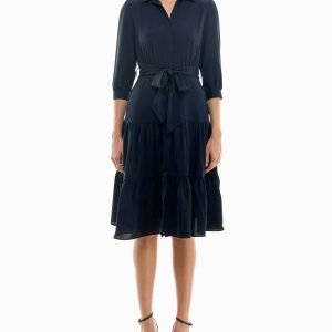 silk midi shirt dress