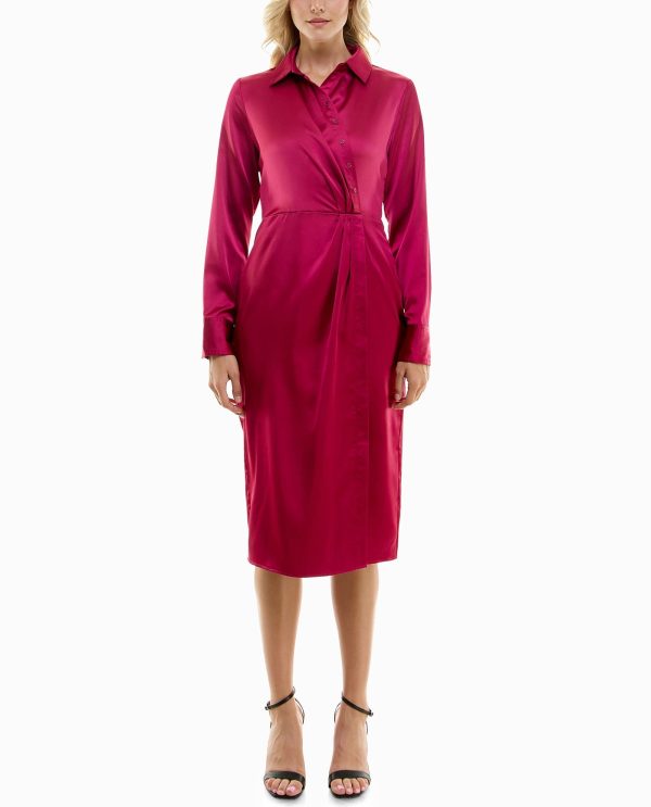 stretch faux wrap dress